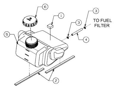 Fuel Tank Diagram and Parts List for GT2186-44 13A298L710-13A298L712 Cub Cadet Lawn Tractor